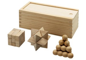 Casse-tête chinois en bois 3 pièces personnalisable Bullet