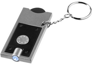 Porte-clés avec jeton et lampe-torche Allegro personnalisable Bullet